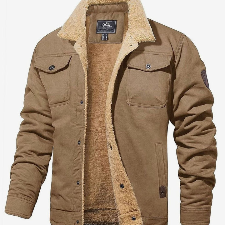 James | Men's Sherpa-Lined Fleece Cargo Winter Jacket