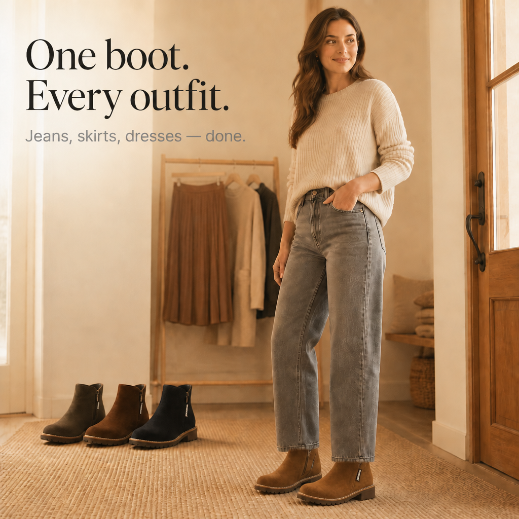 Hudson & Parker - Faux Shearling-Lined Suede Ankle Boots