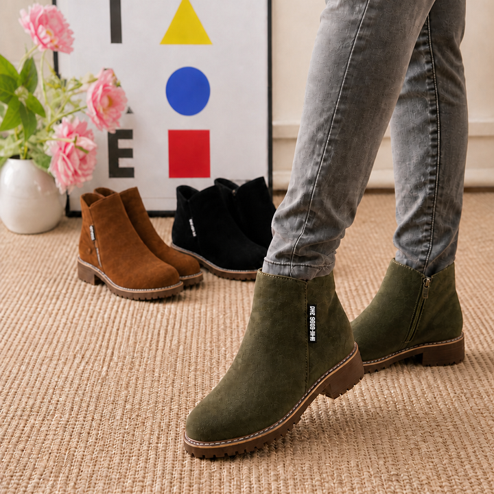 Hudson & Parker - Faux Shearling-Lined Suede Ankle Boots