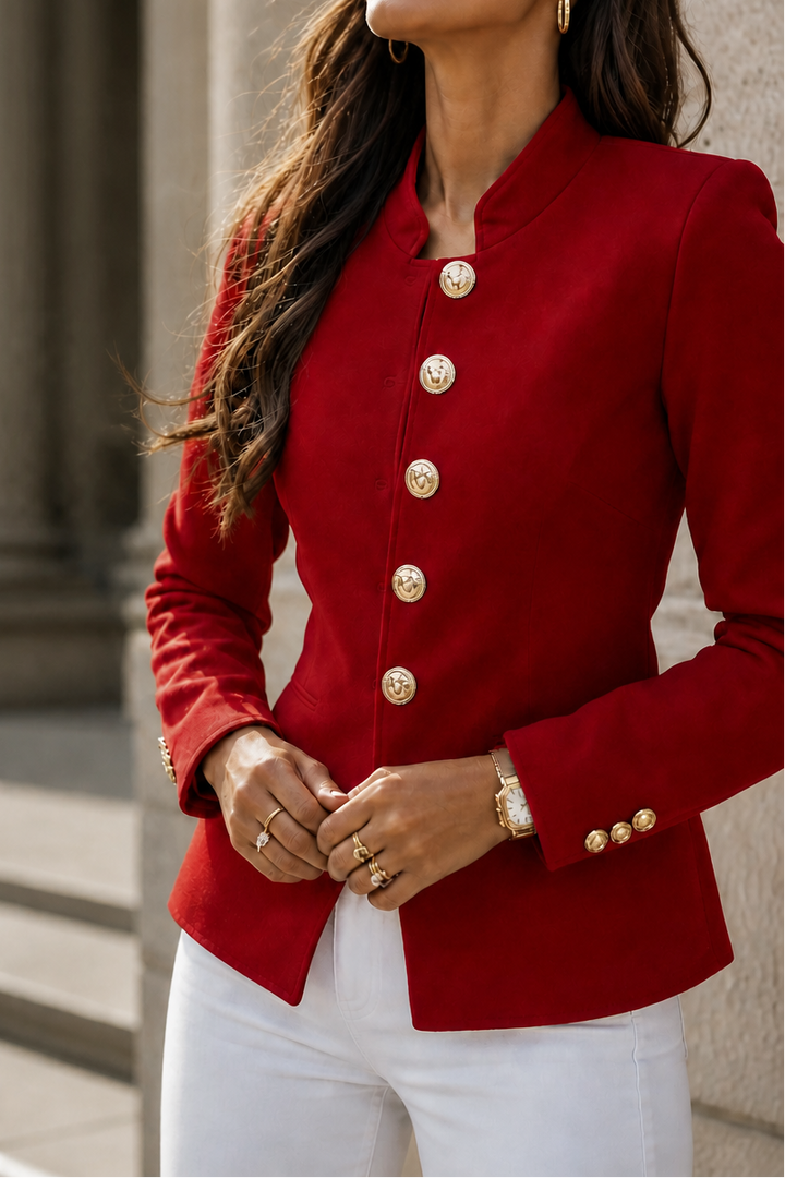 Hudson & Parker - Gold Button Tailored Military Blazer