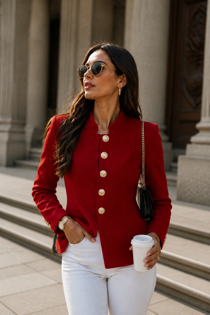 Hudson & Parker - Gold Button Tailored Military Blazer
