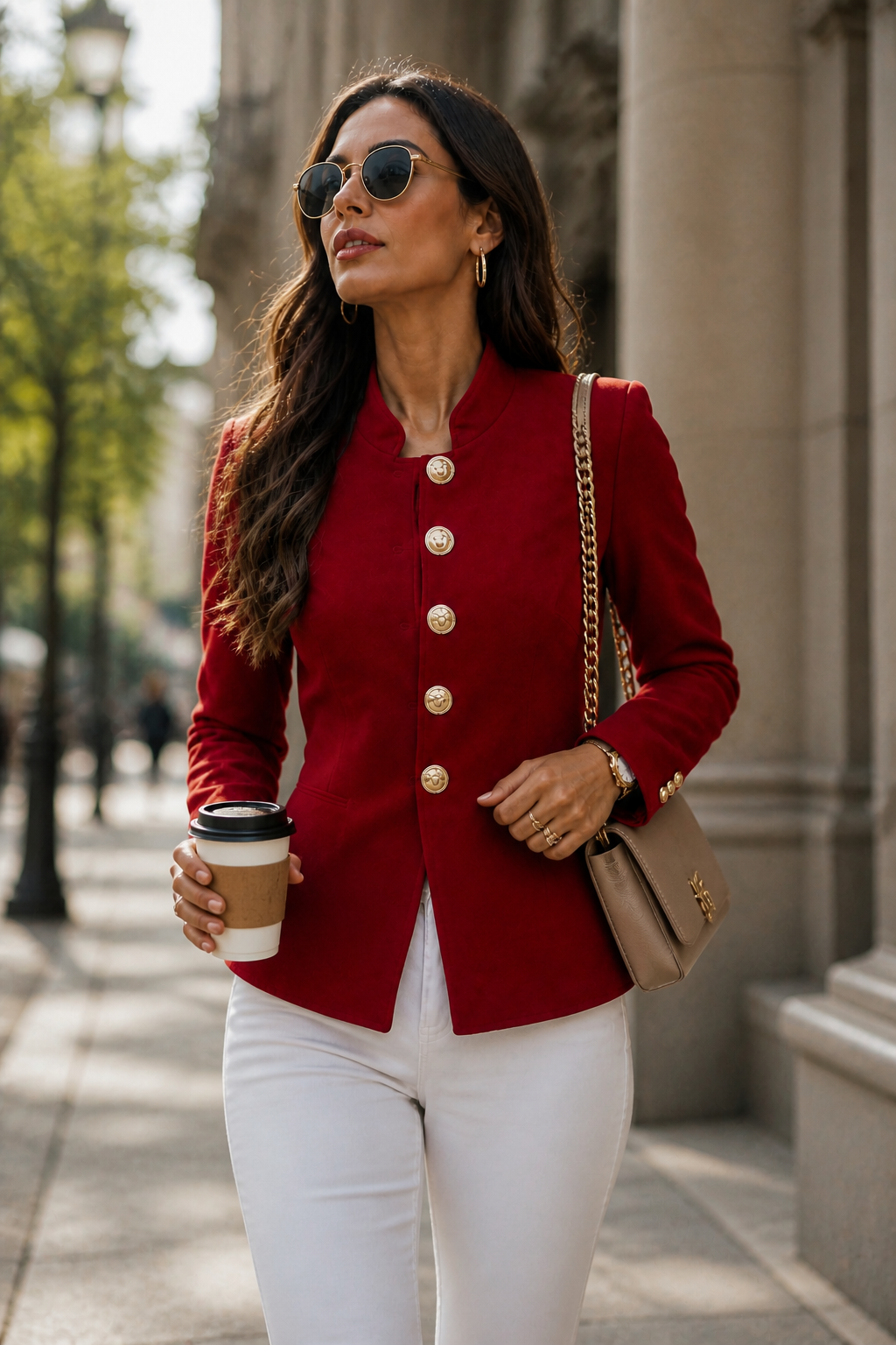 Hudson & Parker - Gold Button Tailored Military Blazer