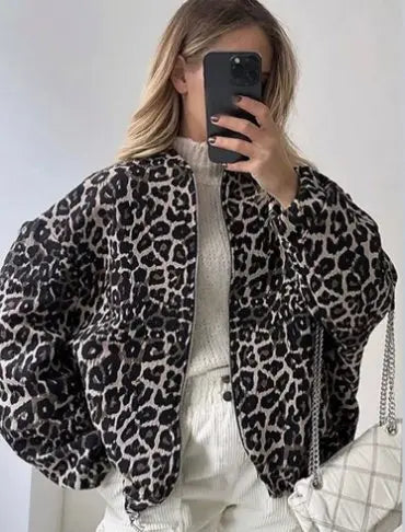 Ingrid | Oversized Leather Bomber Jacket
