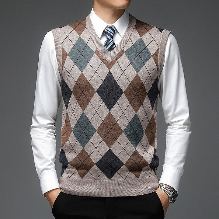 Bernard | Argyle V-Neck Sweater Vest
