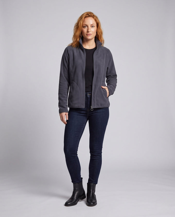 Men's fleece jacket with stand-up collar and wind protection Hudson & Parker