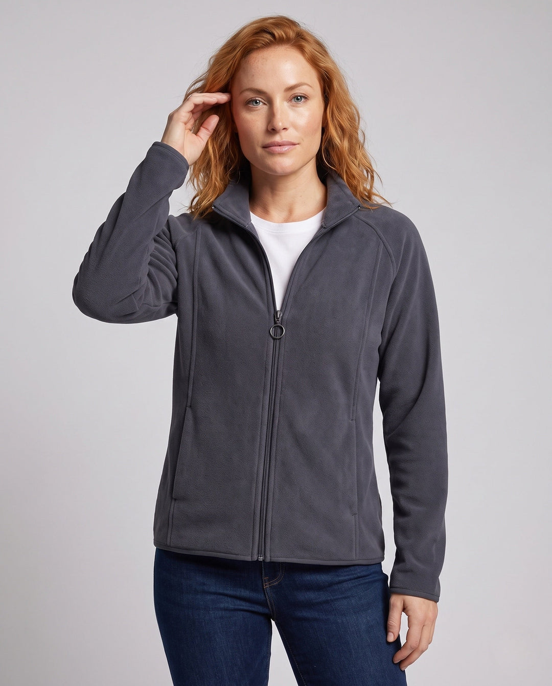 Men's fleece jacket with stand-up collar and wind protection Hudson & Parker