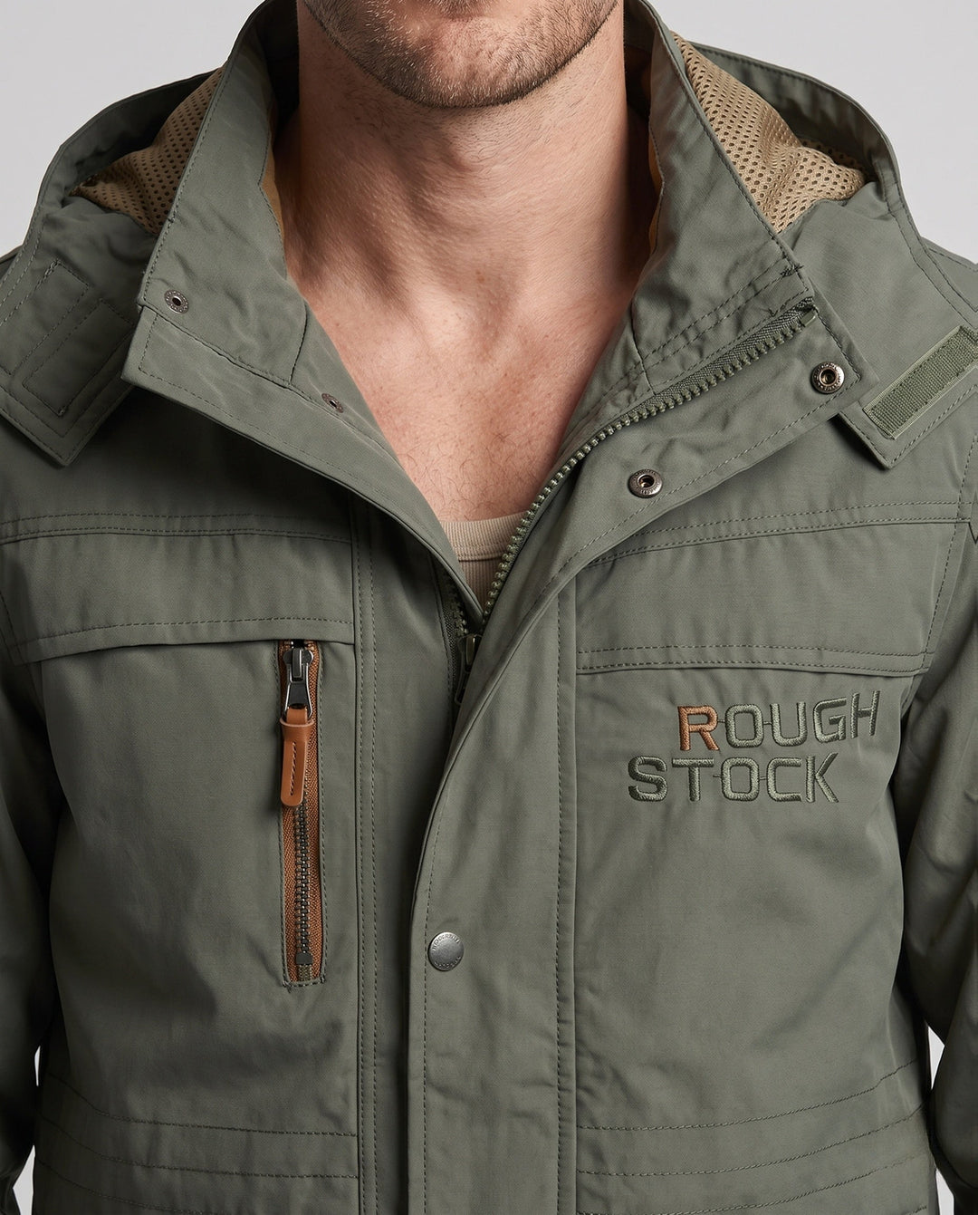 Men's Hooded Field Jacket made of water-repellent canvas with breathable mesh inner lining and multifunction pockets Hudson & Parker