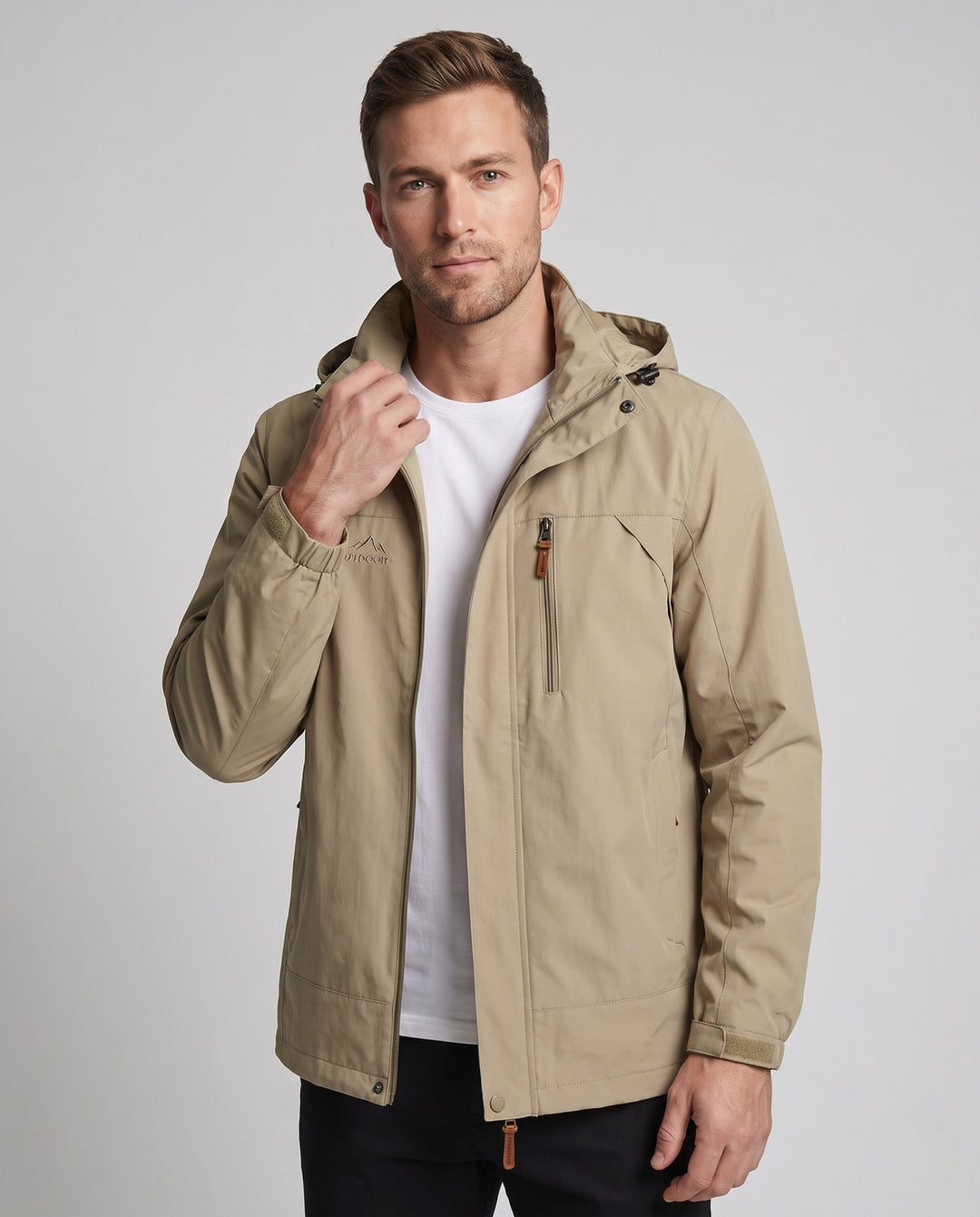 Men's lightweight urban zip blouson with chest zipper and elastic cuffs Hudson & Parker