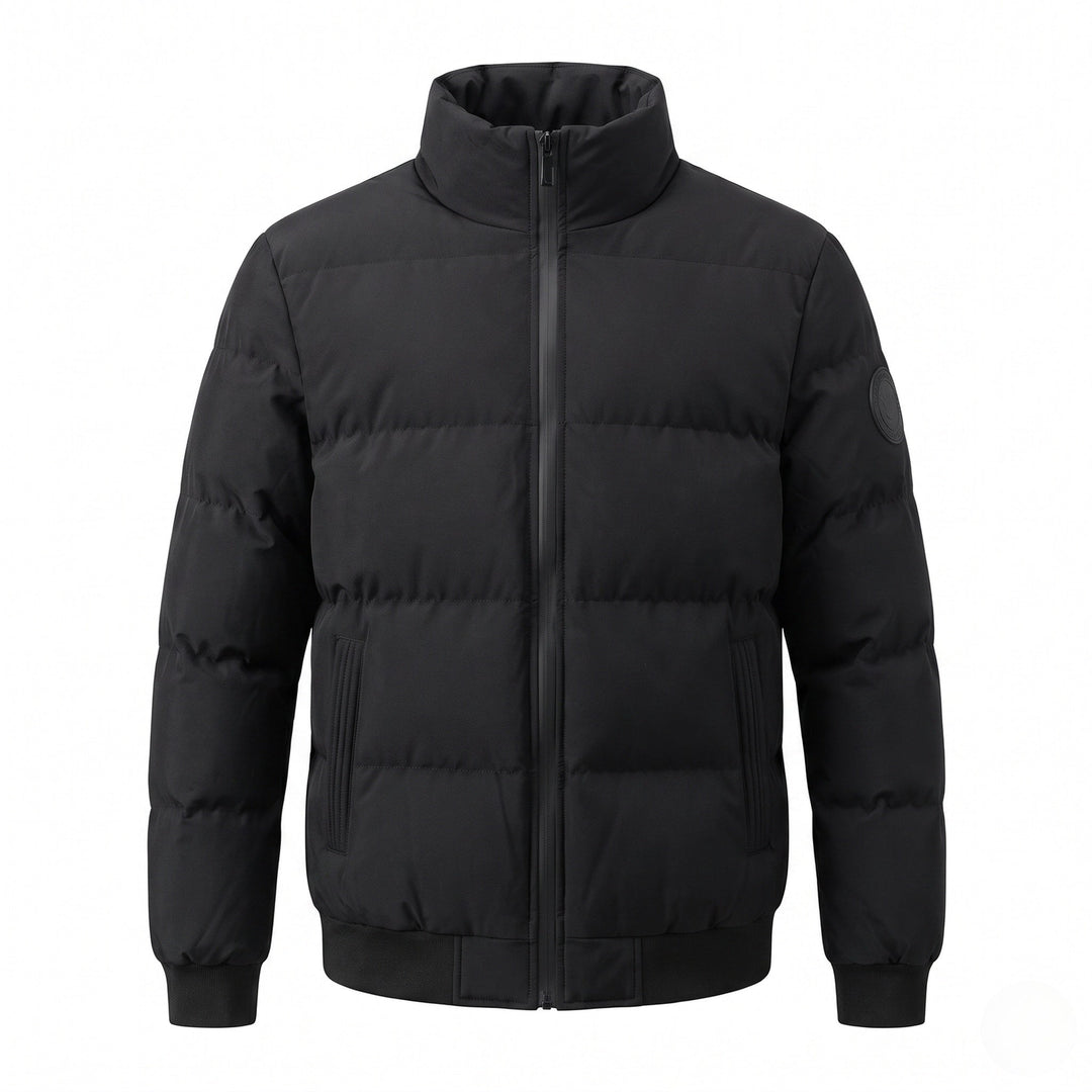Men's Short Parka Style Puffer Jacket with Windproof Outer Layer and Ribbed Cuffs Hudson & Parker