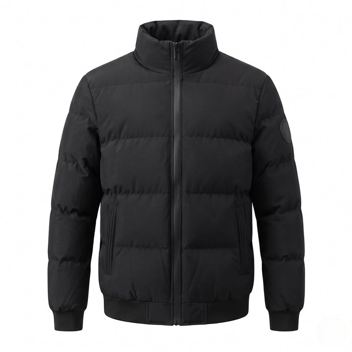 Men's Short Parka Style Puffer Jacket with Windproof Outer Layer and Ribbed Cuffs Hudson & Parker