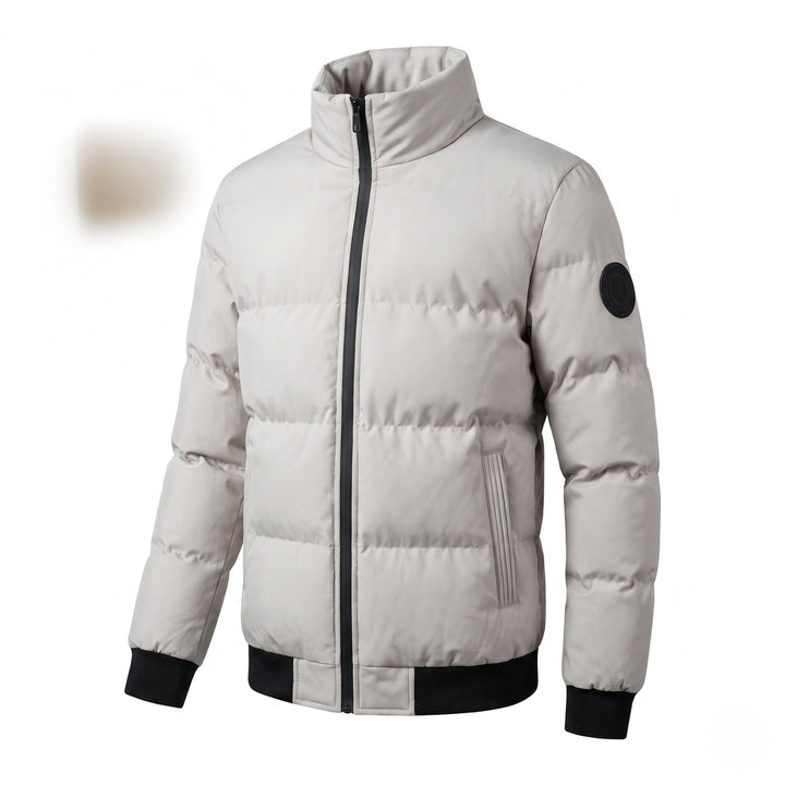 Men's Short Parka Style Puffer Jacket with Windproof Outer Layer and Ribbed Cuffs Hudson & Parker