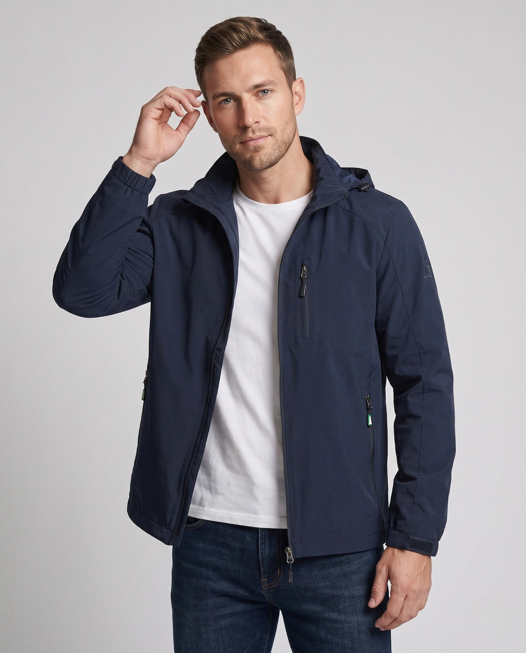 Men's Lightweight Breathable Field Jacket with Hood and Mesh Lining Hudson & Parker