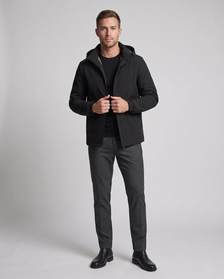 Men's Multifunctional Outdoor Jacket with Adjustable Hood Design Hudson & Parker