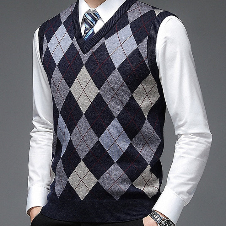 Bernard | Argyle V-Neck Sweater Vest