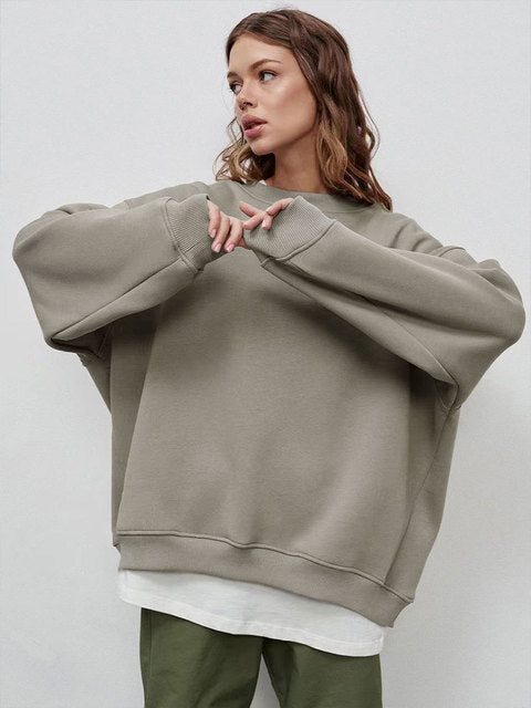 Hudson & Parker | Women's Oversized Sweatshirt In Solid Color Design