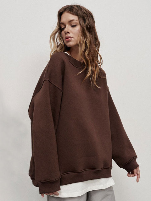 Hudson & Parker | Women's Oversized Sweatshirt In Solid Color Design