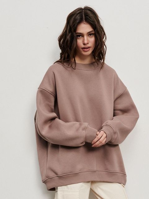 Hudson & Parker | Women's Oversized Sweatshirt In Solid Color Design