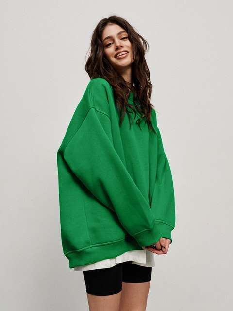 Hudson & Parker | Women's Oversized Sweatshirt In Solid Color Design