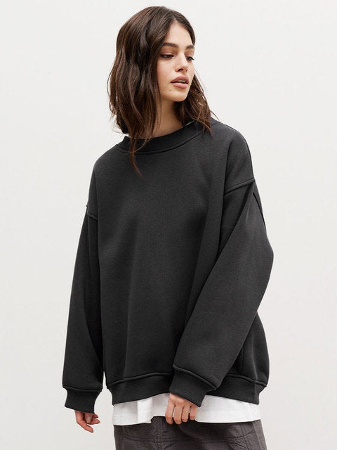 Hudson & Parker | Women's Oversized Sweatshirt In Solid Color Design