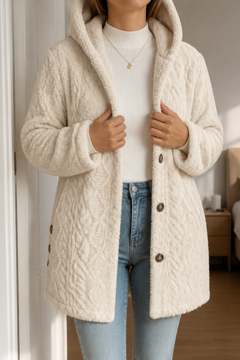 Hudson & Parker - Cable-Knit Hooded Longline Coat