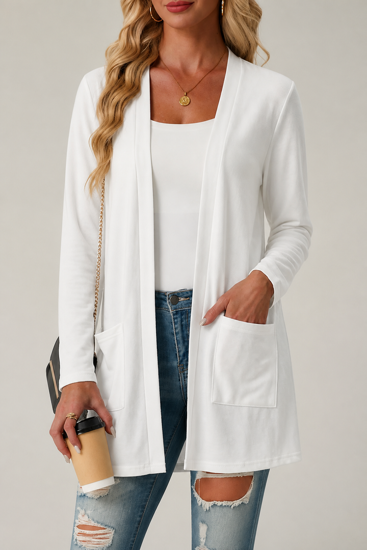 Hudson & Parker - Eyelet Waterfall Open-Front Cardigan