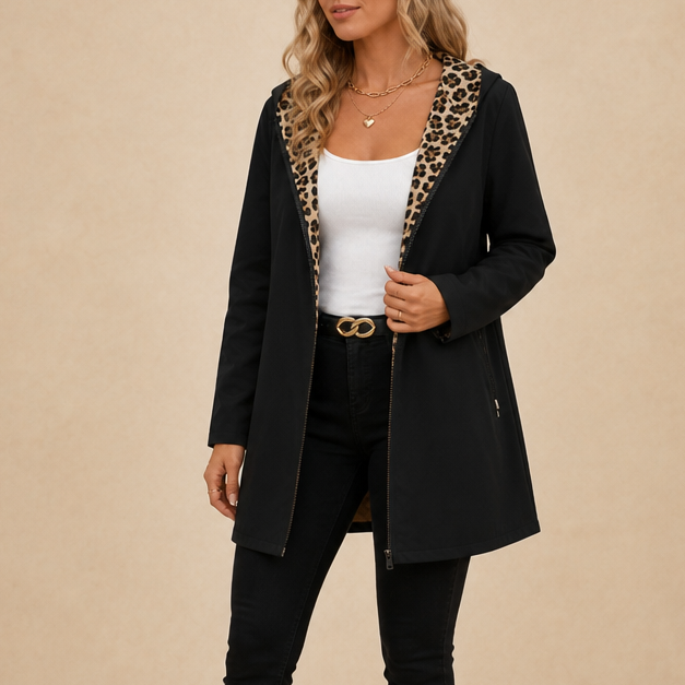 Hudson & Parker - Reversible Leopard Print Hooded Coat