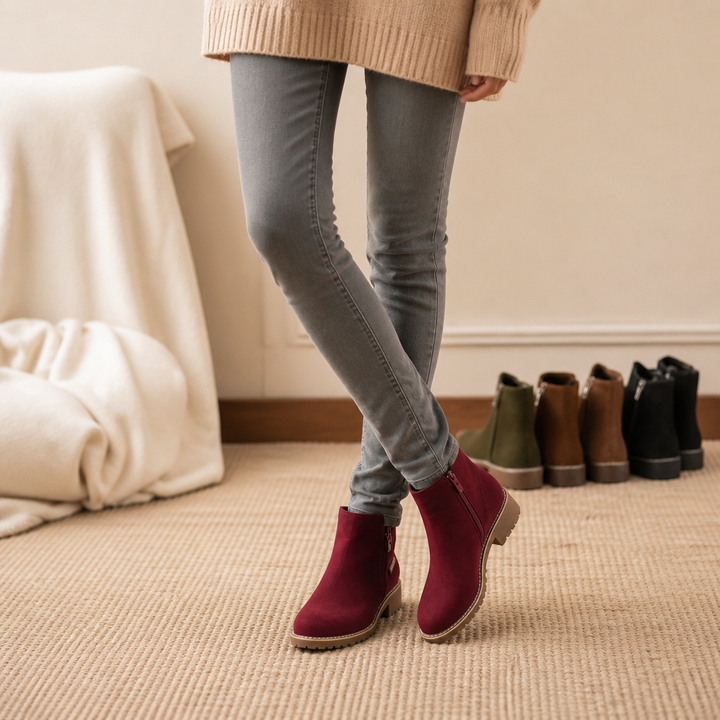 Hudson & Parker - Faux Shearling-Lined Suede Ankle Boots