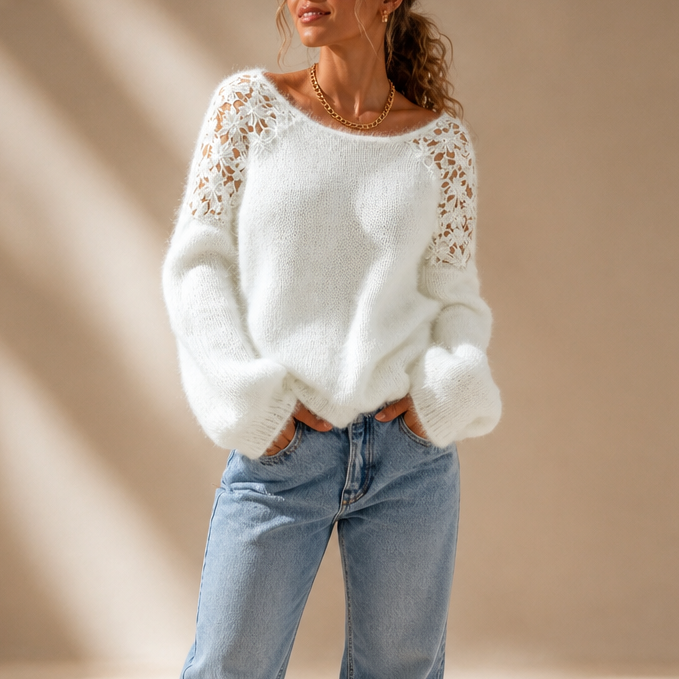 Hudson & Parker - Lace-Knit Look Sweater That Looks Elevated, Not Plain
