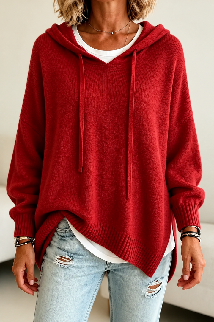 Hudson & Parker - Oversized Drawstring Hooded Knit Sweater