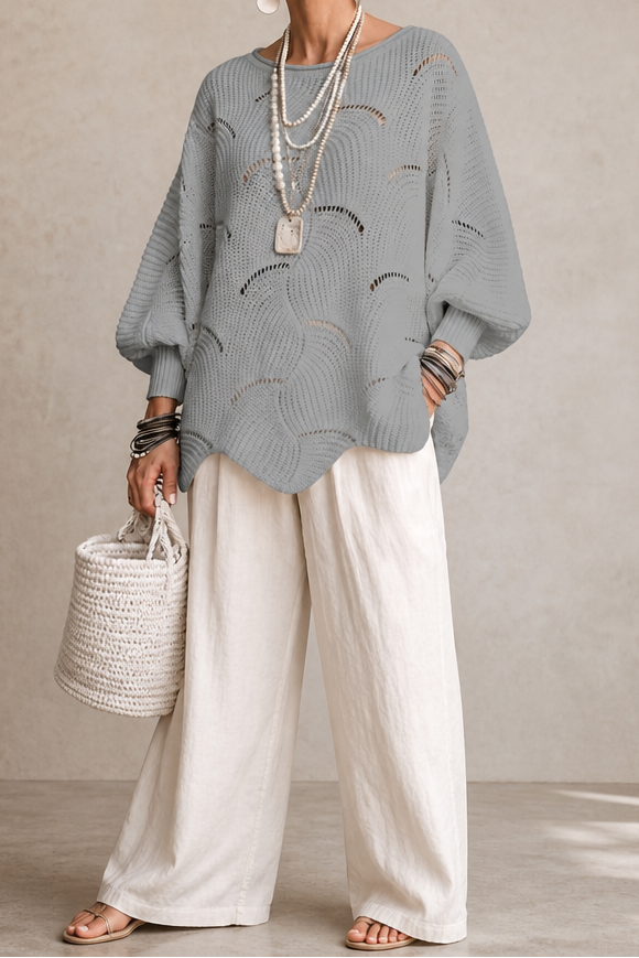 Hudson & Parker - Hollow Wave Batwing Sleeve Sweater