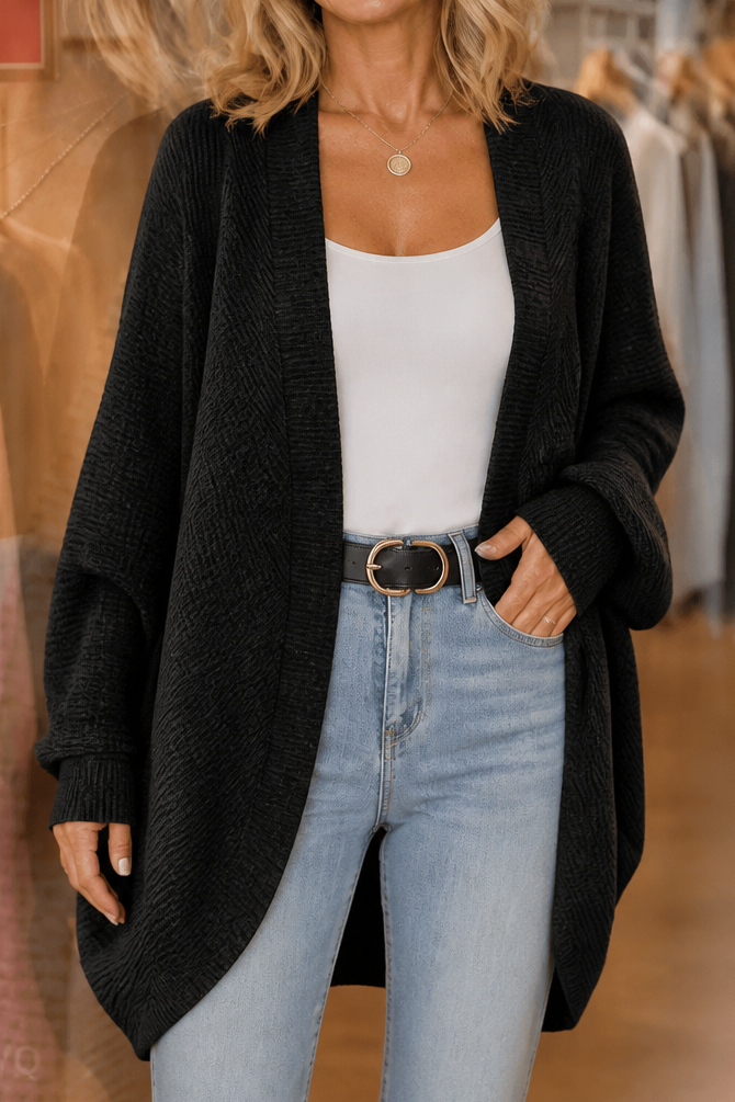 Hudson & Parker - Batwing Sleeve Open-Front Knit Cardigan