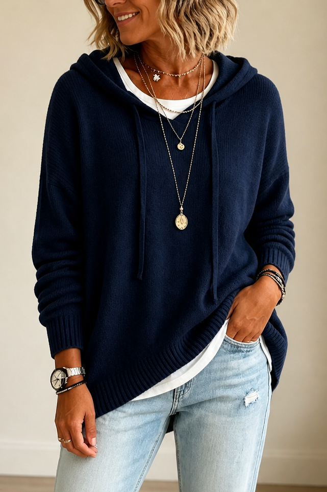 Hudson & Parker - Oversized Drawstring Hooded Knit Sweater