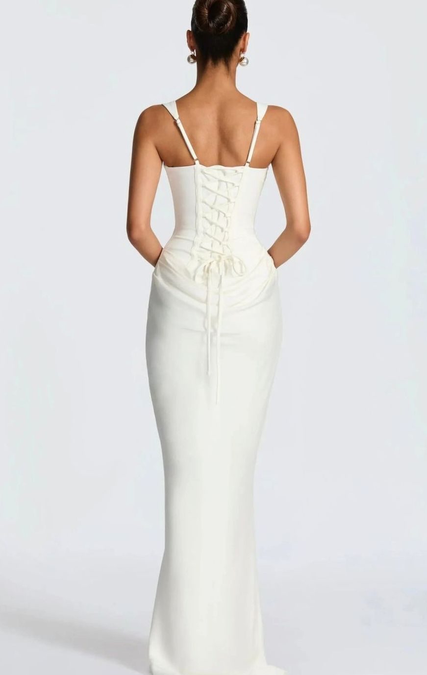 Riley | Women's Backless Bodycon Square-Neck Maxi Dress