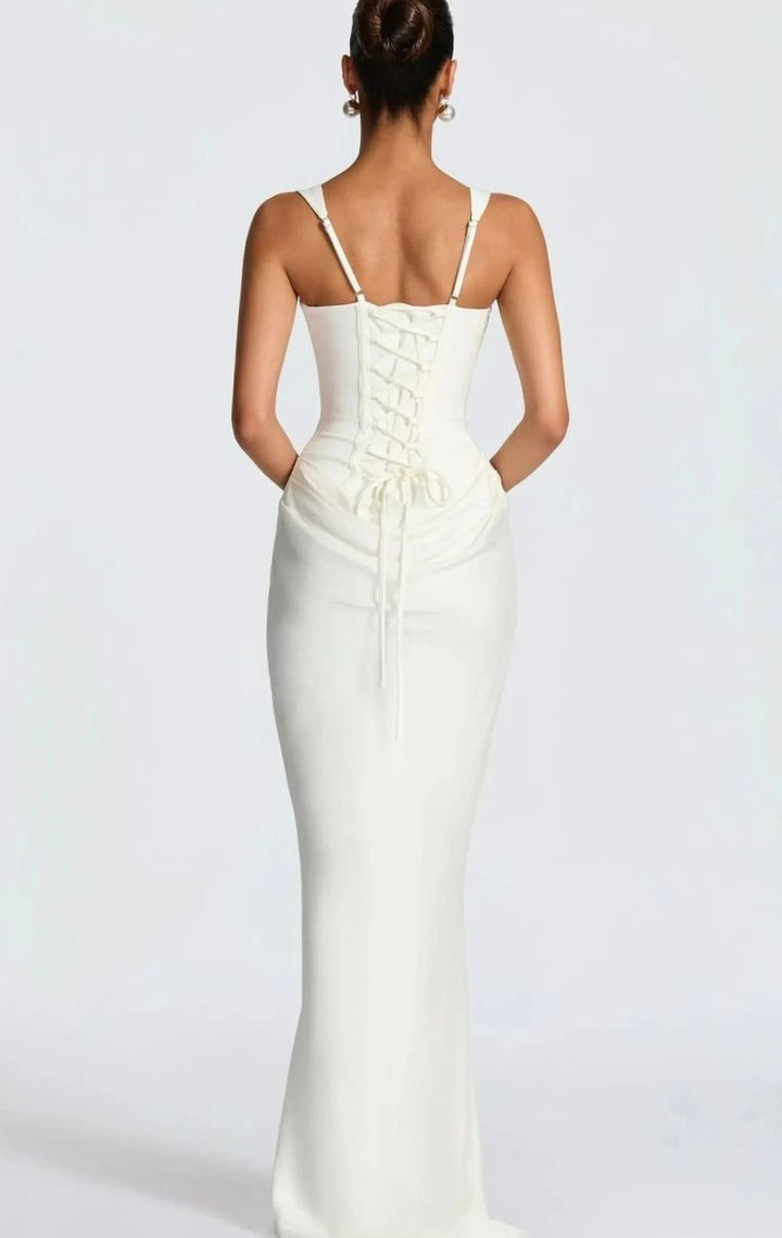 Riley | Women's Backless Bodycon Square-Neck Maxi Dress