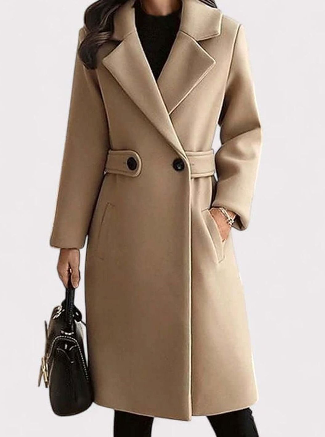 Hannah | Women's Belted Longline -Blend Winter Jacket Coat