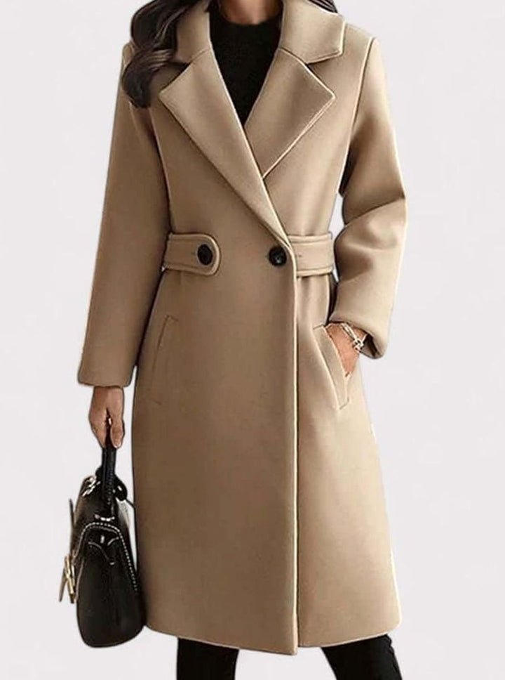 Hannah | Women's Belted Longline -Blend Winter Jacket Coat