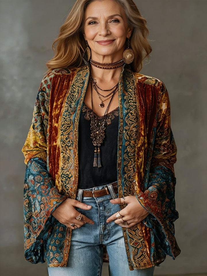 Harper | Women's Boho Vintage Loose-Fit Kimono Quilted Jacket