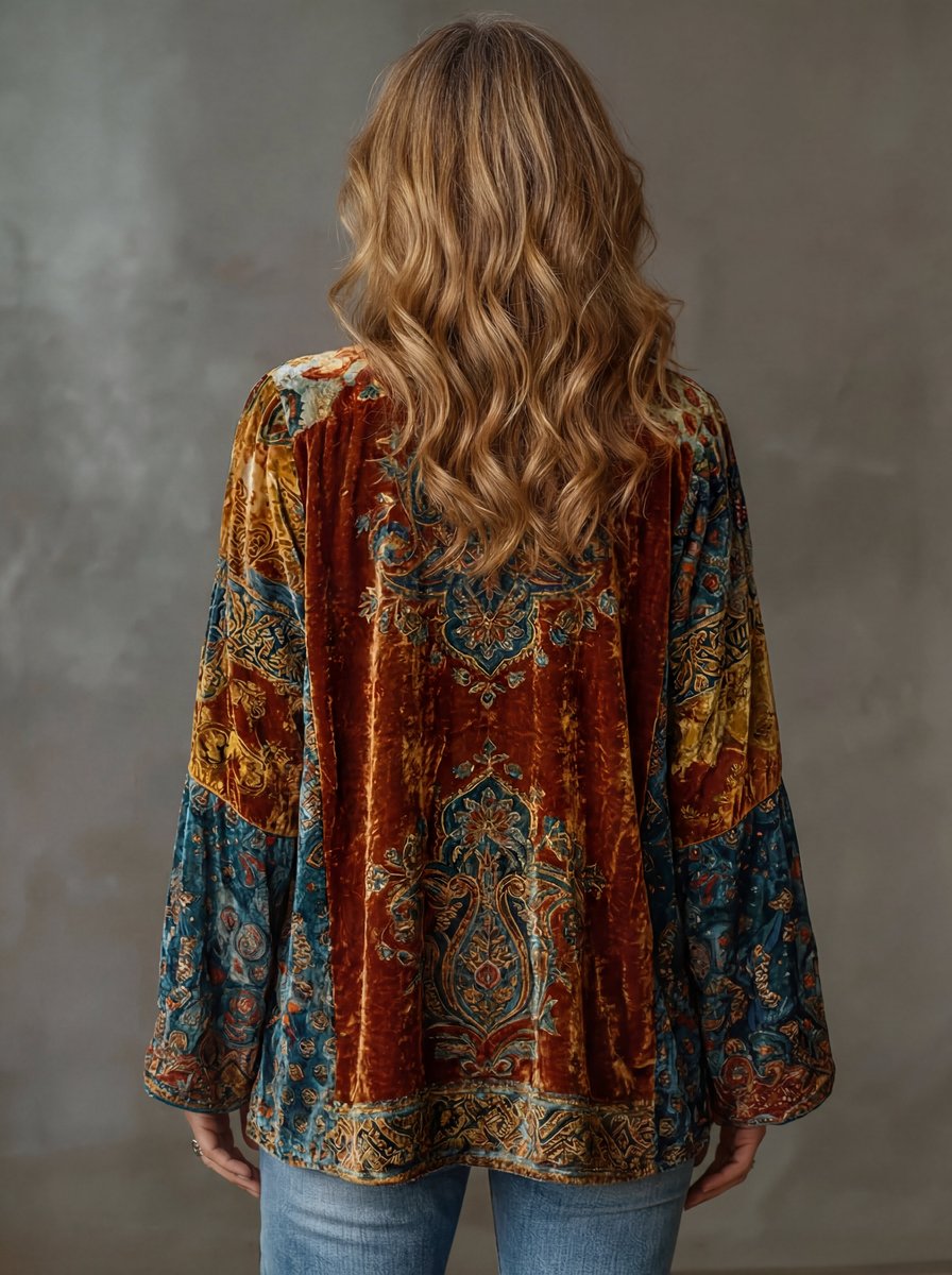 Harper | Women's Boho Vintage Loose-Fit Kimono Quilted Jacket