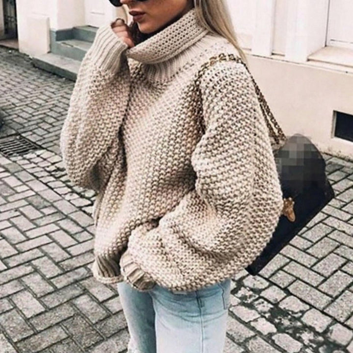 Riley | Women's Cardigan Oversized Chunky Knit Turtleneck Sweater