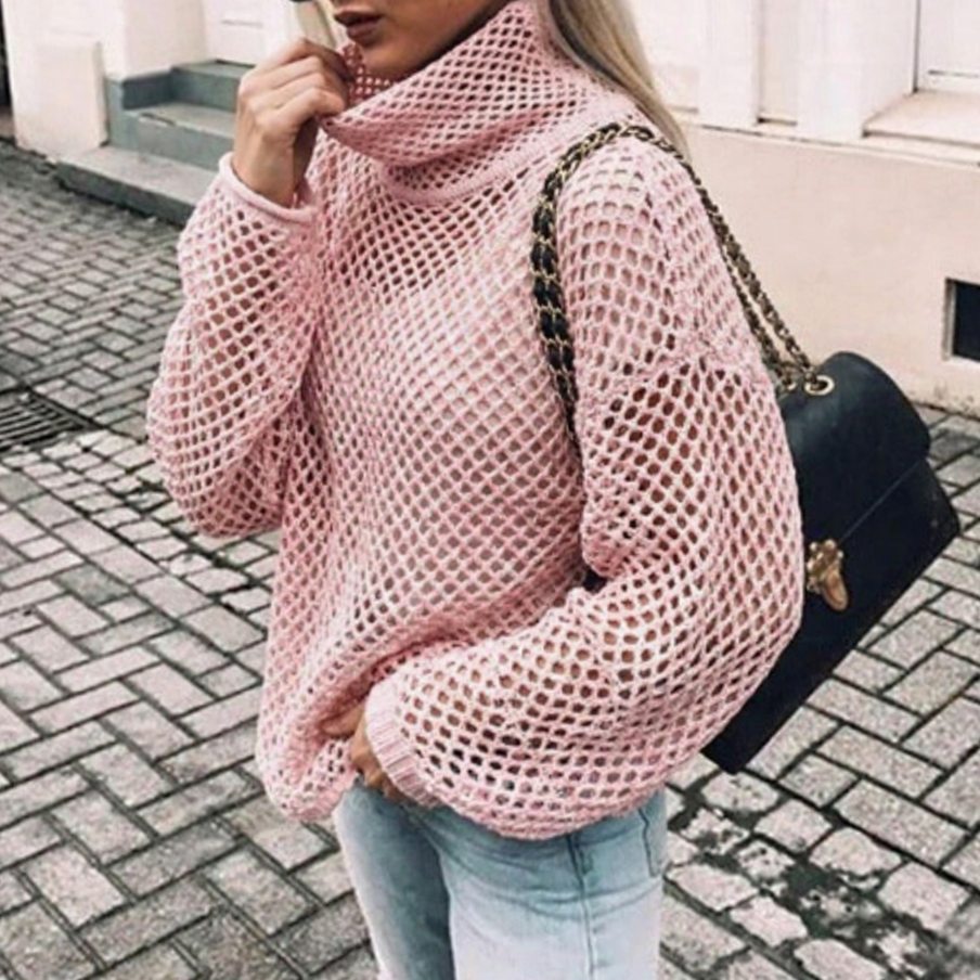 Riley | Women's Cardigan Oversized Chunky Knit Turtleneck Sweater