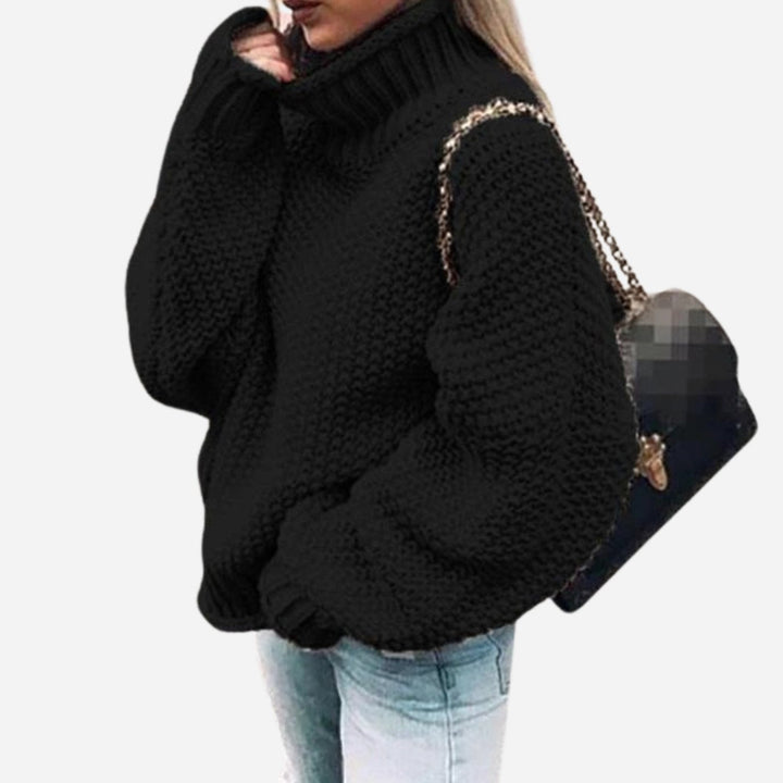 Emma | Women's Cardigan Oversized Chunky Knit Turtleneck Sweater