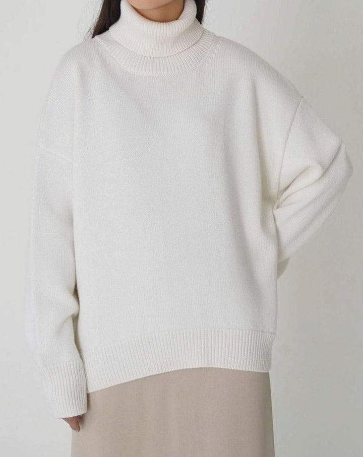Ava | Women's Cardigan Oversized Turtleneck Ribbed Knit Pullover Sweater