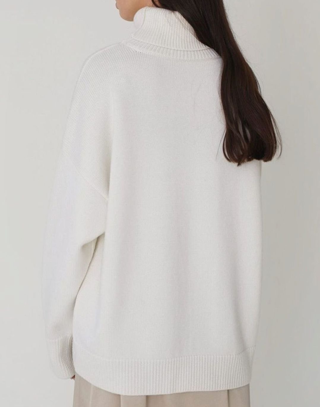 Ava | Women's Cardigan Oversized Turtleneck Ribbed Knit Pullover Sweater