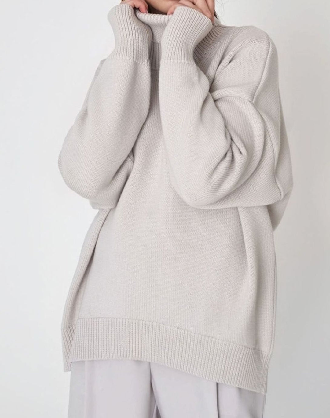 Ava | Women's Cardigan Oversized Turtleneck Ribbed Knit Pullover Sweater