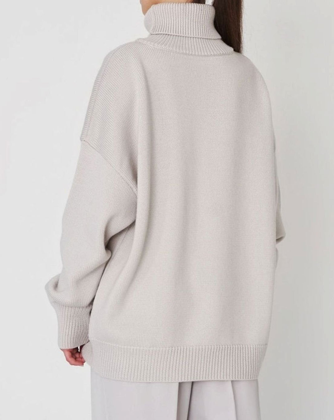 Ava | Women's Cardigan Oversized Turtleneck Ribbed Knit Pullover Sweater