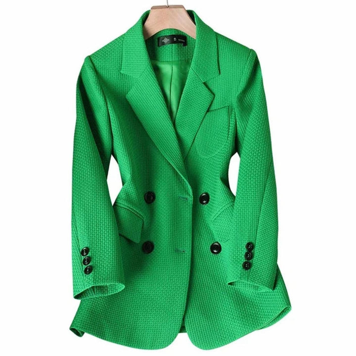 Zoey | Women's Coat Double-Breasted Plaid Blazer Notched Lapel
