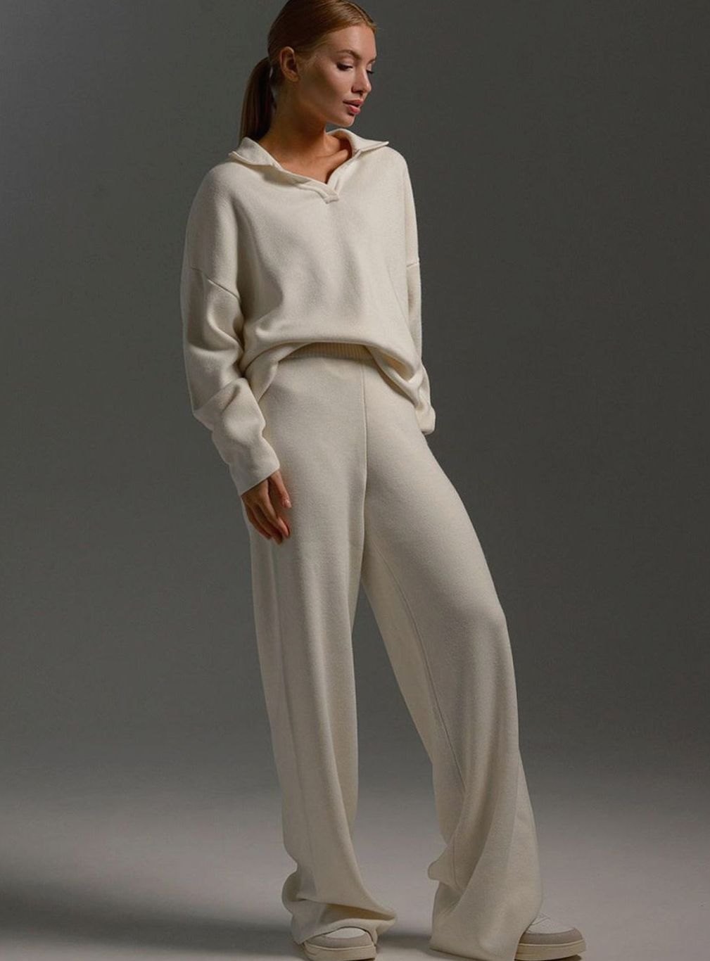 Isabella | Women's Collared Wide-Leg Relaxed Fit Two-Piece Lounge Set