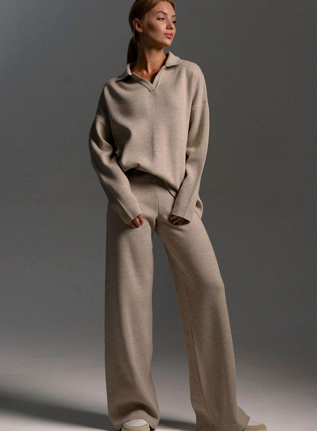 Isabella | Women's Collared Wide-Leg Relaxed Fit Two-Piece Lounge Set