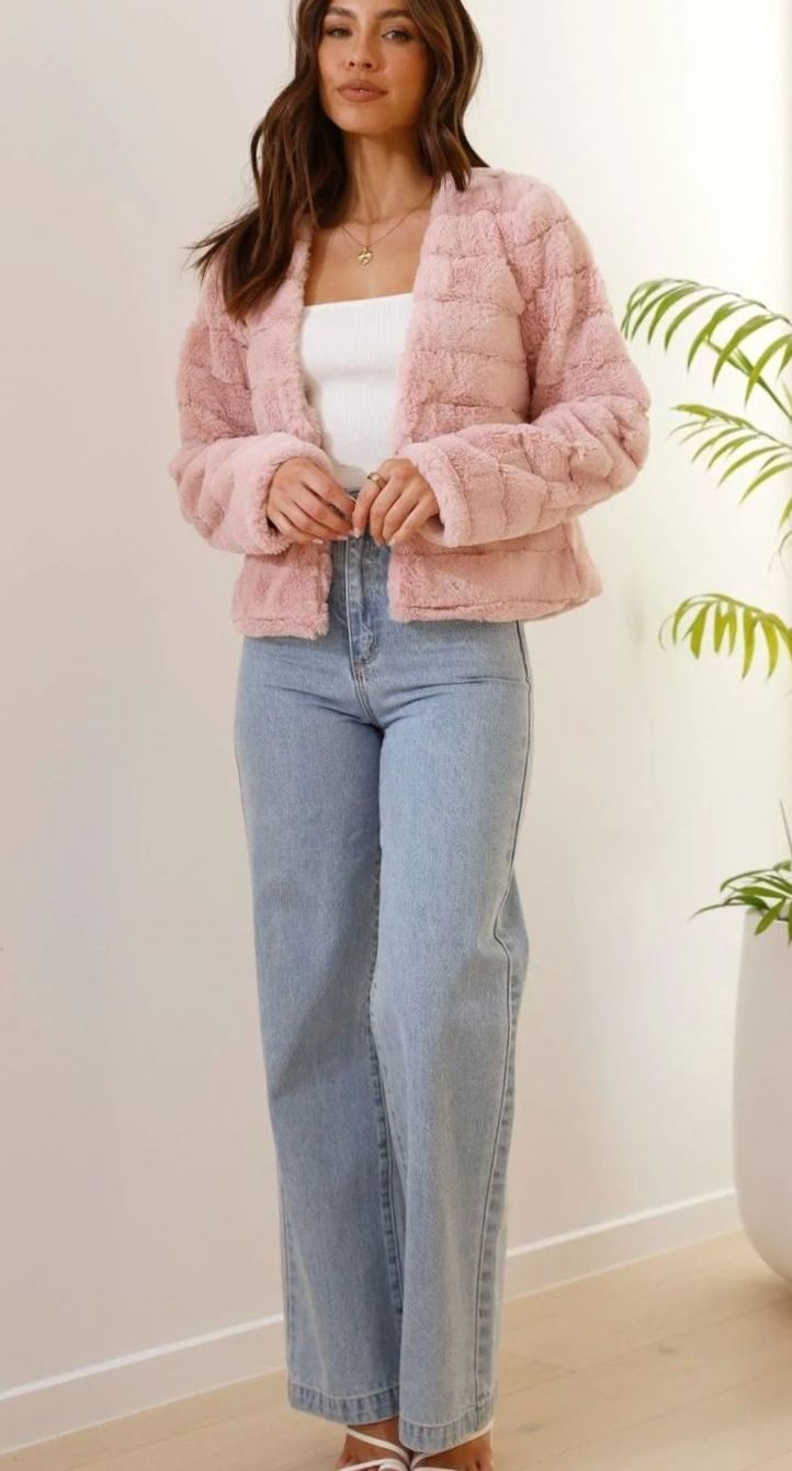Isabella | Women's Cropped Open-Front Faux Fur Jacket
