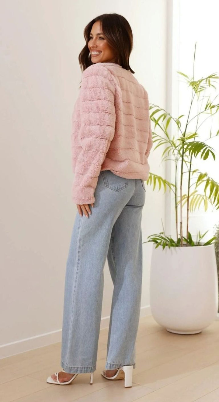 Isabella | Women's Cropped Open-Front Faux Fur Jacket